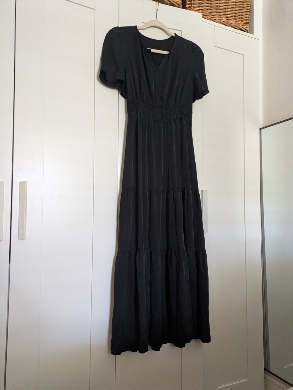 Quince Silk Maxi Dress Size XS Black